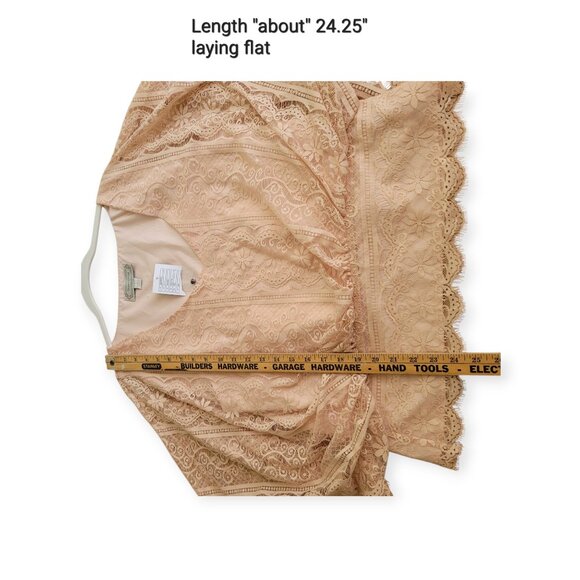 Anthropologie Beyond Vintage Peach Tea Lace Blouse Kimono Sleeve NWT Size L - Picture 15 of 16